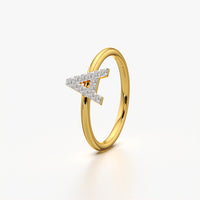 Initial A Pave Ring