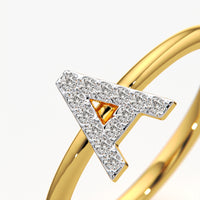 Initial A Pave Ring