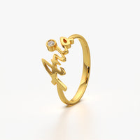 Personalised Name Solitaire Ring
