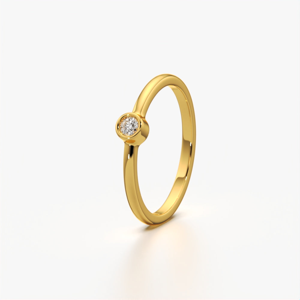 Everyday Bezel-Set Diamond Stacking Ring