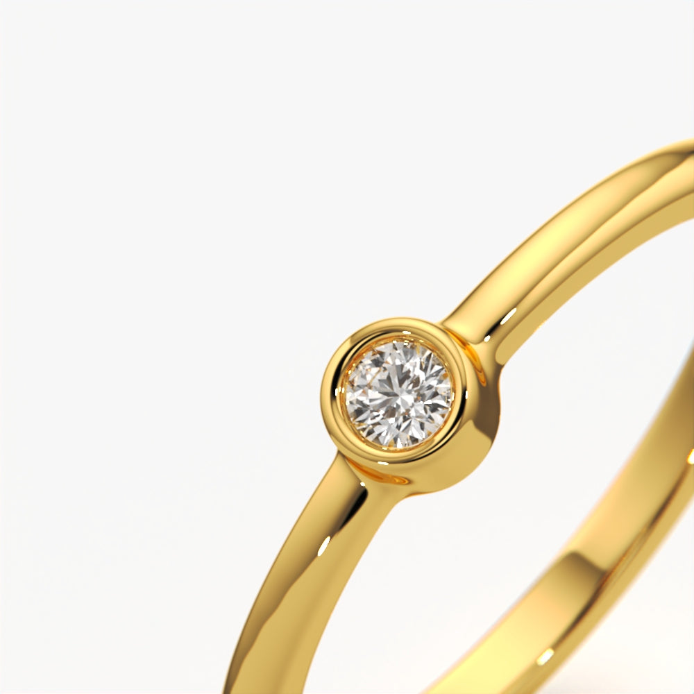 Everyday Bezel-Set Diamond Stacking Ring