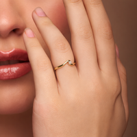 Wave Tension Round Solitaire Ring