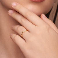 Wave Tension Round Solitaire Ring