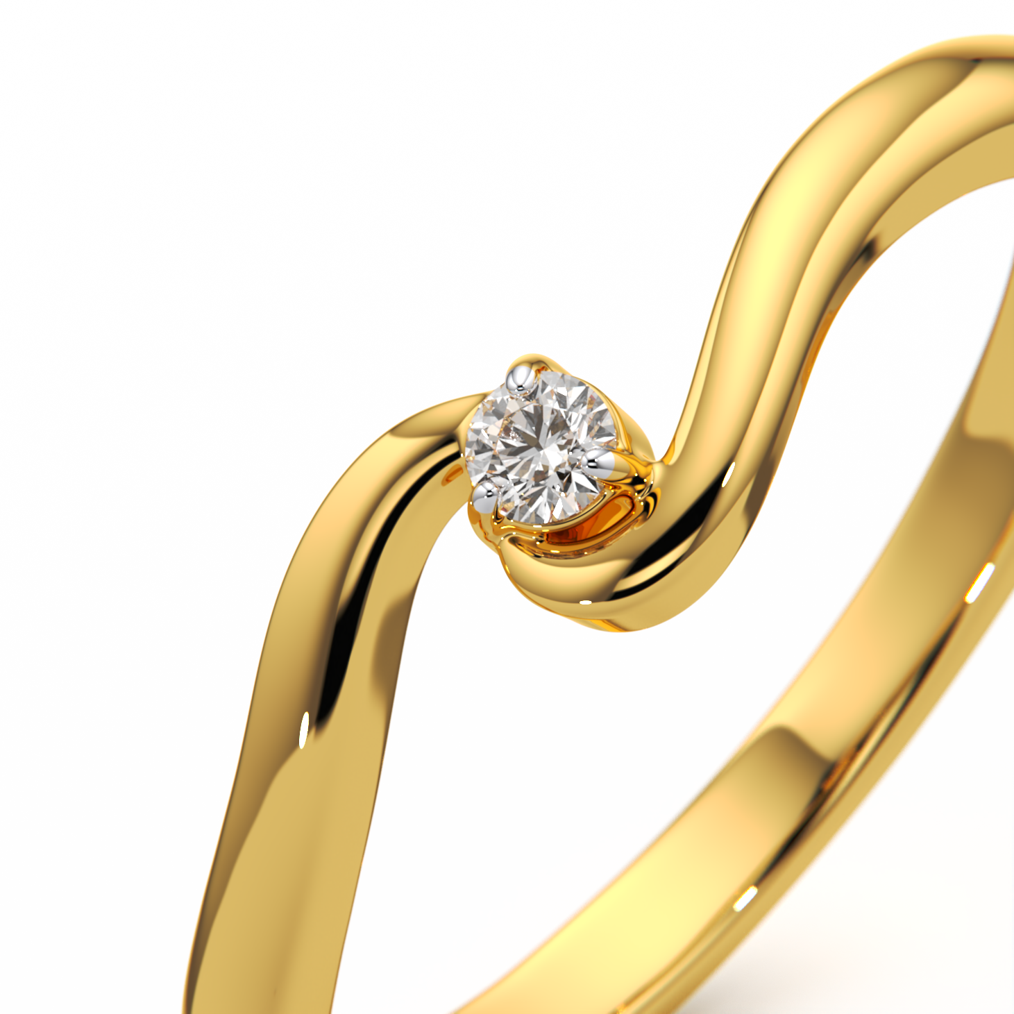 Spiral Solitaire Diamond Ring
