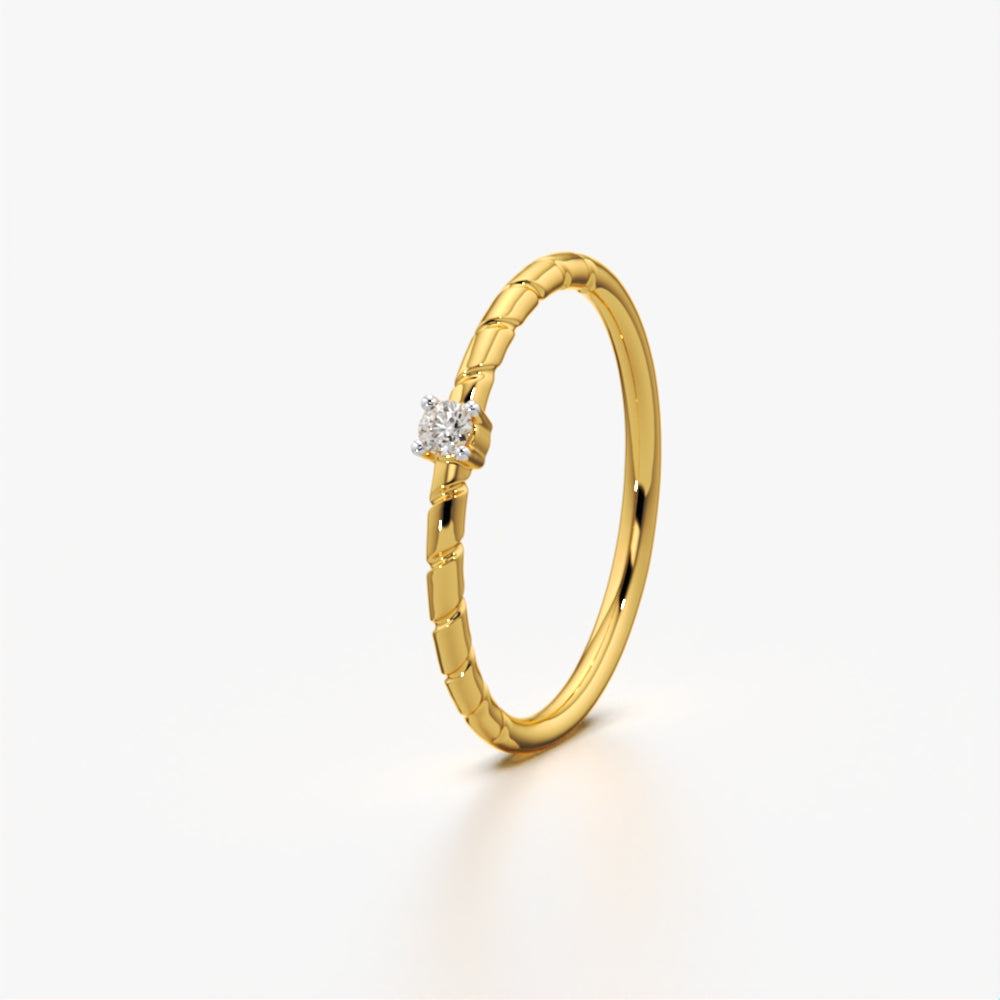 Textured Solitaire Ring