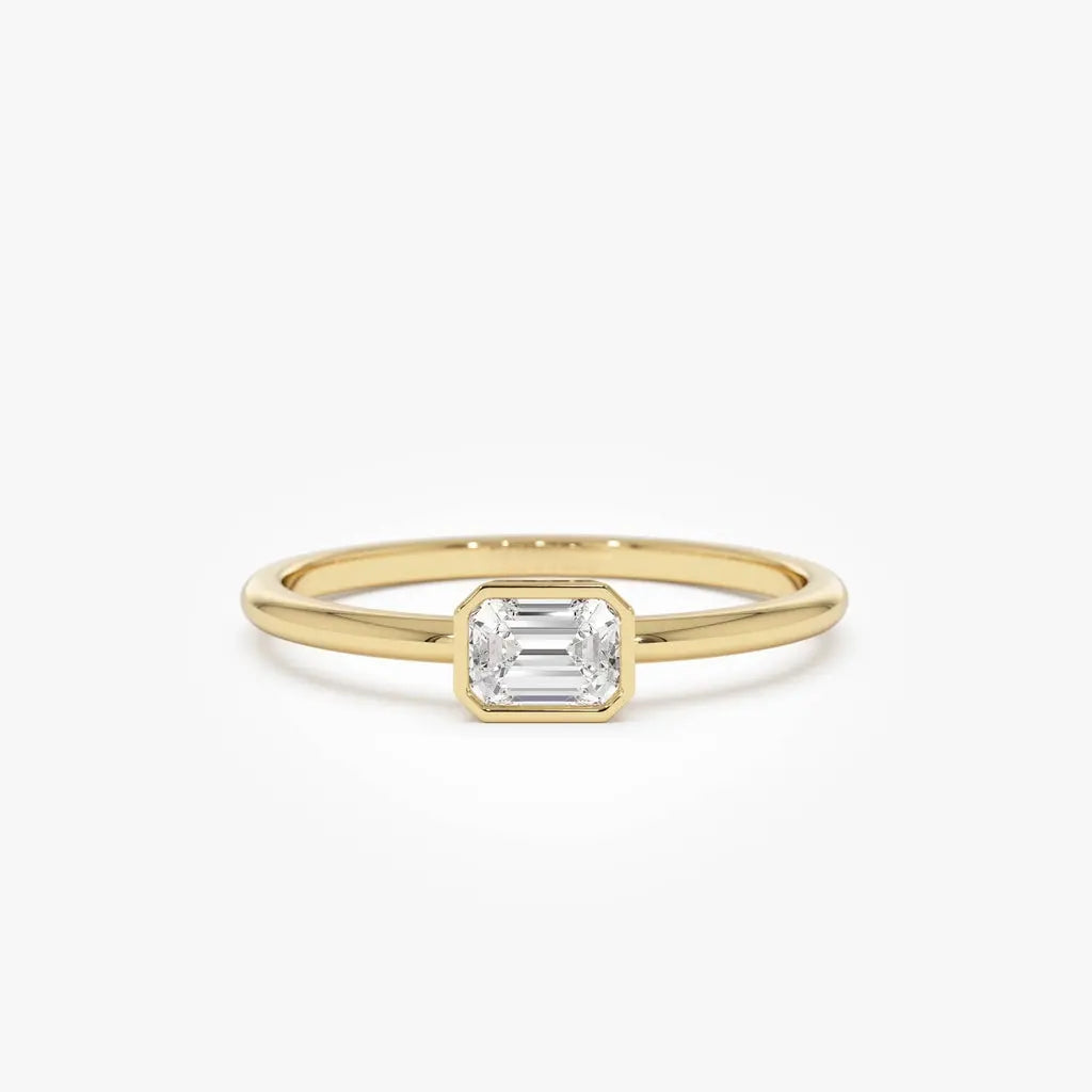 Emerald-Cut Bezel Solitaire Ring