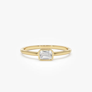 Emerald-Cut Bezel Solitaire Ring