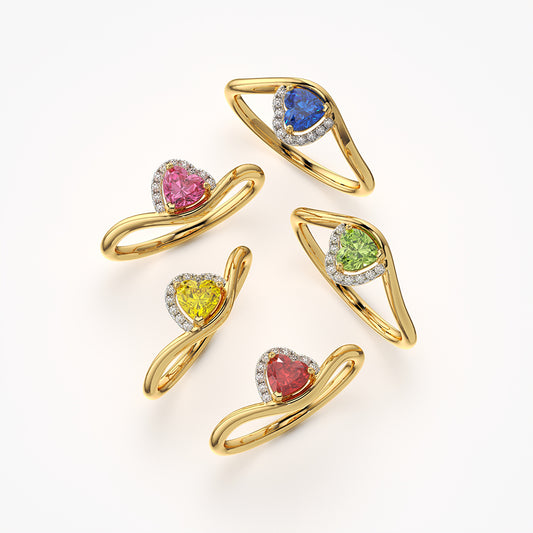 Heart Halo Bypass Ring