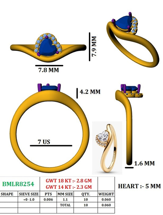 Heart Halo Bypass Ring