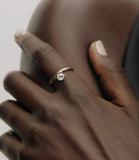 Bypass Twist Solitaire Ring