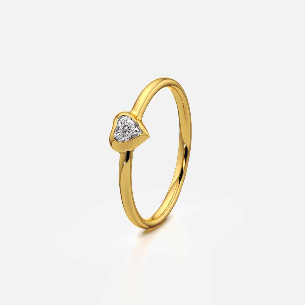 Tiny Heart Bezel Ring