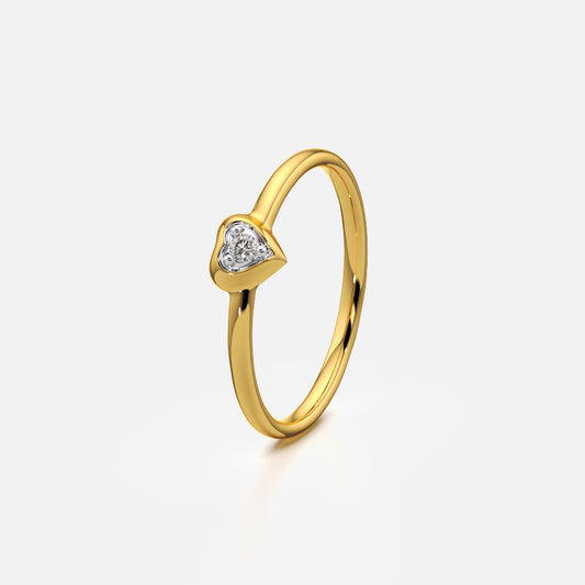 Tiny Heart Bezel Ring