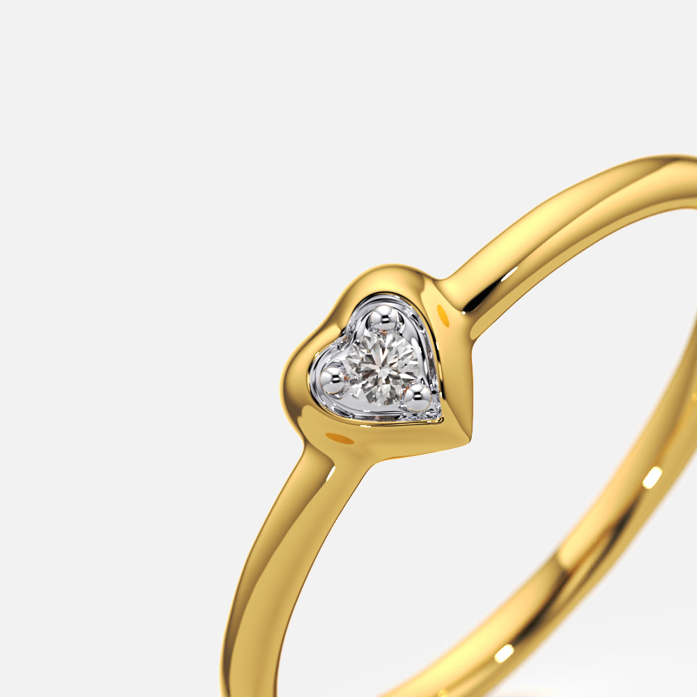 Tiny Heart Bezel Ring