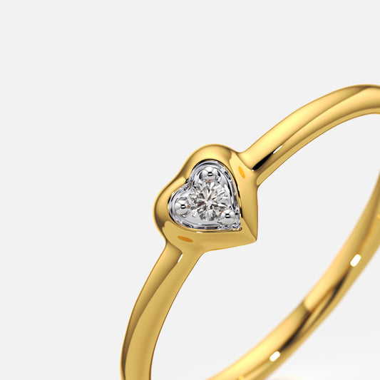 Tiny Heart Bezel Ring