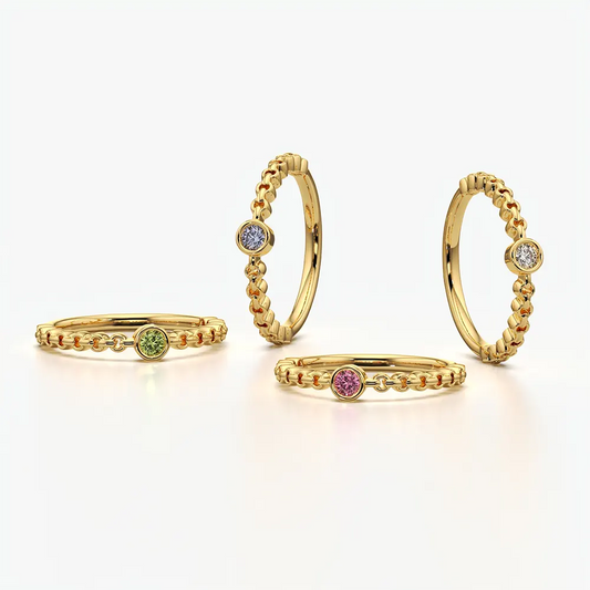 Emerald Green Chain Link Ring
