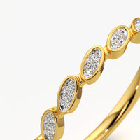 Oval Bezel Cluster Half Eternity Ring