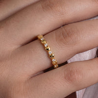 Heart and Sparkle Half Eternity Ring