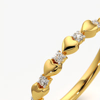Heart and Sparkle Half Eternity Ring