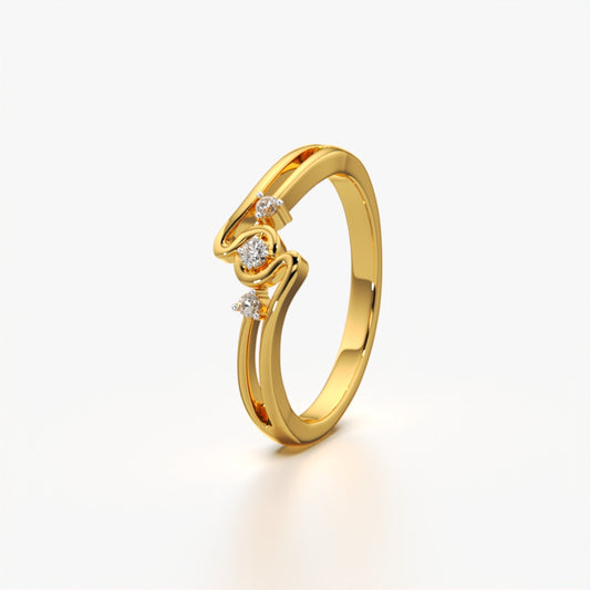 Triple Stone Wave Ring