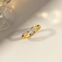Moissanite Infinity Twist Crossover Band Ring