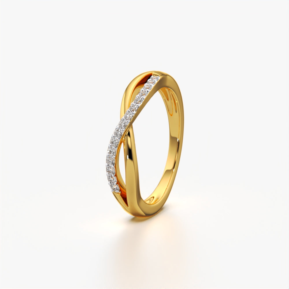 Moissanite Infinity Twist Crossover Band Ring