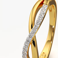 Moissanite Infinity Twist Crossover Band Ring