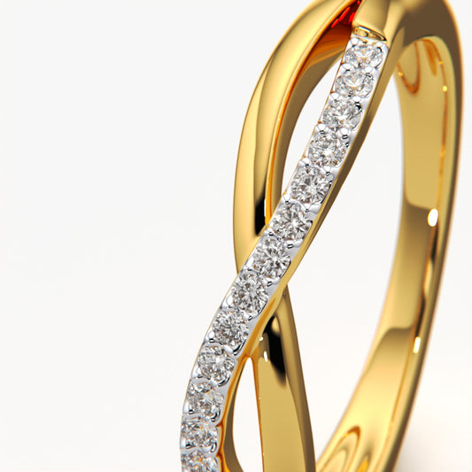 Moissanite Infinity Twist Crossover Band Ring