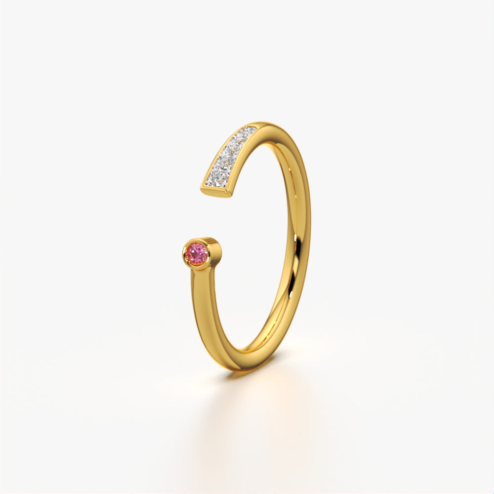 Diamond Open Cuff Ring