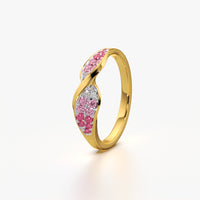 Pink Petal Twist Ring