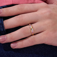 Pink Petal Twist Ring