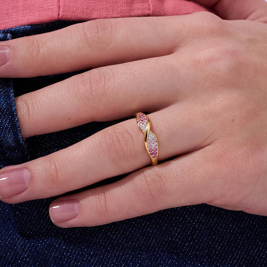 Pink Petal Twist Ring