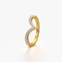 Pave Chevron V Ring