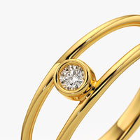 Double Band Bezel Solitaire Ring