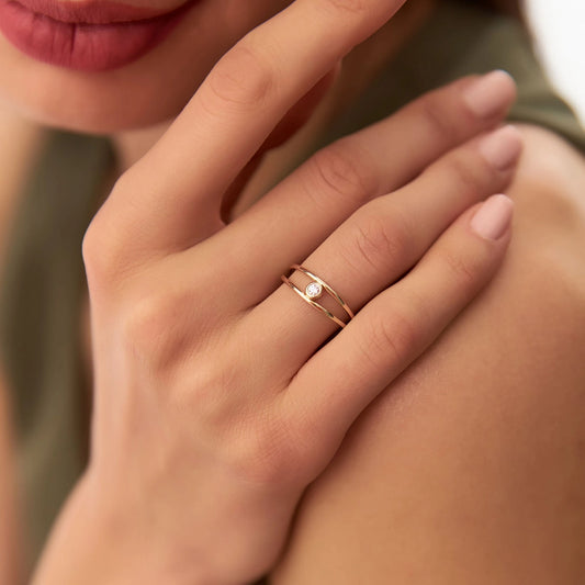 Bezel-Set Solitaire Diamond Ring