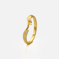Curved Leaf Wishbone Ring