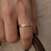 Sunshine Engraved Solitaire Band