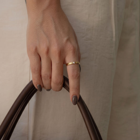 Sunshine Engraved Solitaire Band