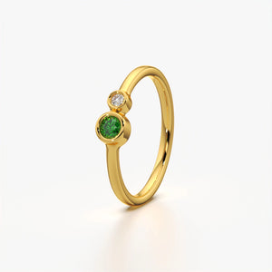 Bezel-Set Dual Round Stone Ring