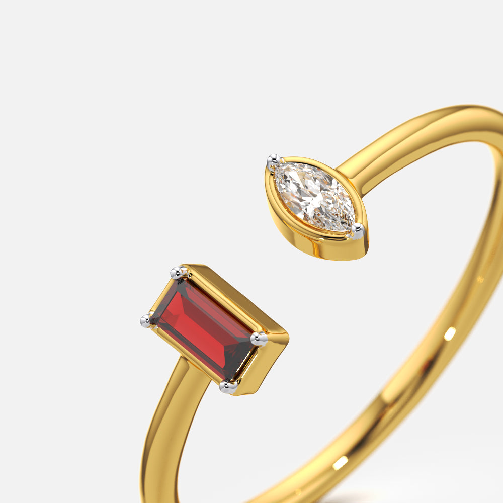 Toi Et Moi Open Cuff Ring