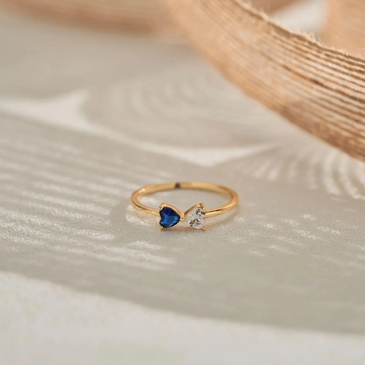 Heart and Pear Toi et Moi Necklace and Ring Set