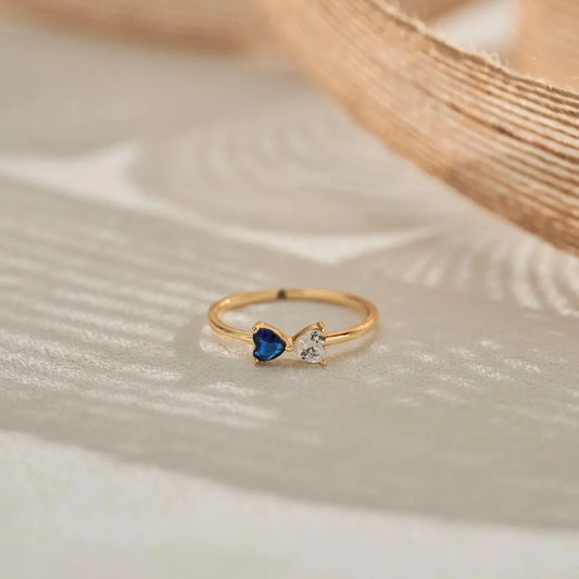 Heart and Pear Toi et Moi Necklace and Ring Set