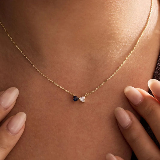 Heart and Pear Toi et Moi Necklace and Ring Set