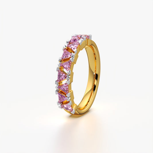 Pink Triangle Cut Diamond Band
