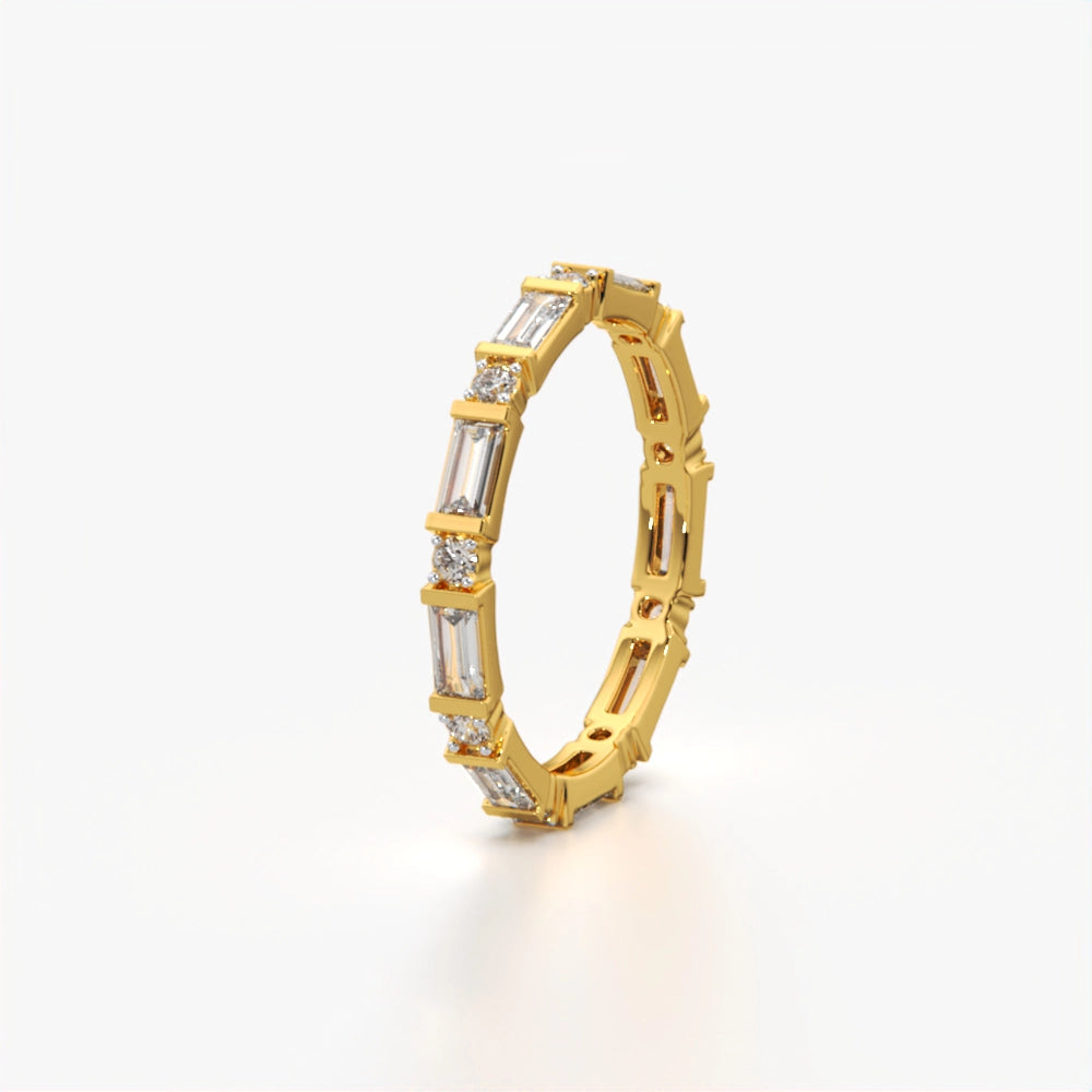 Baguette and Round Diamond Ring