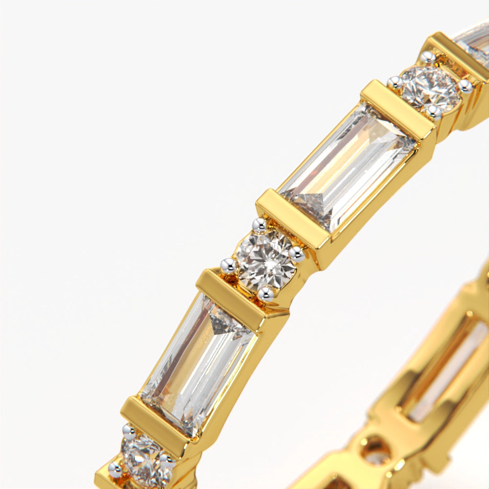 Baguette and Round Diamond Ring
