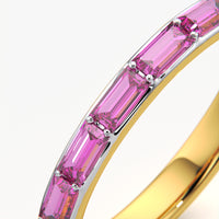 Baguette Pink Half Eternity Ring