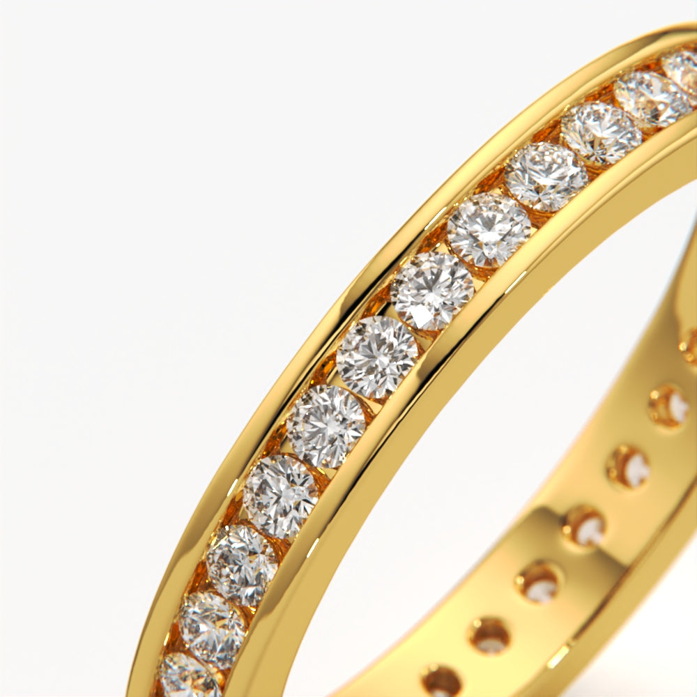 Channel Set Round Diamond Band
