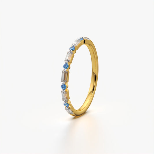 Sapphire and Diamond Eternity Band