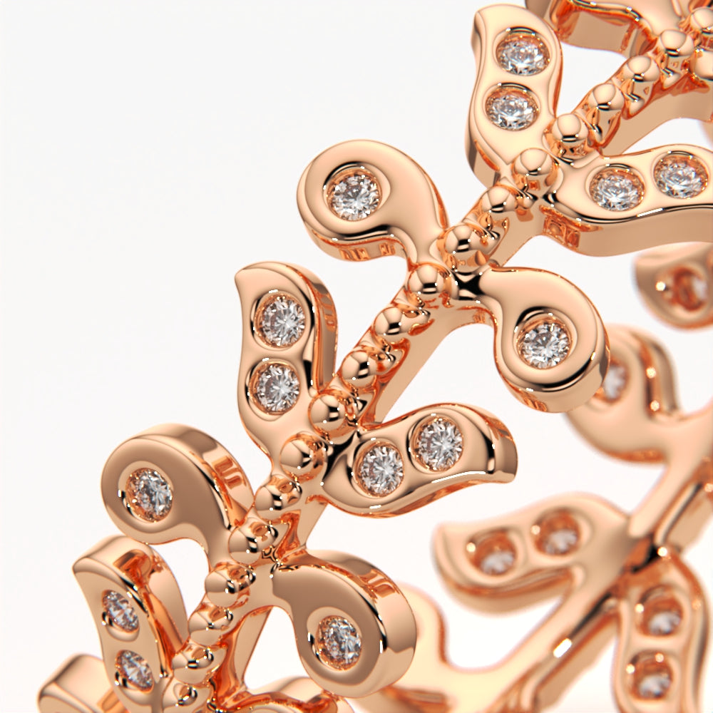 Intricate Leaf Pattern Ring
