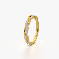 Hexagon Link Pave Band Ring